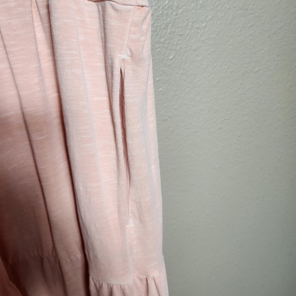 Old Navy Womens Washed Coral Tiered Slub-Knit Midi Cami Swing Dress-Size L - Picture 10 of 12